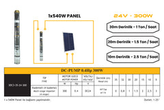DC Pompa 0.4Hp 300W 24V